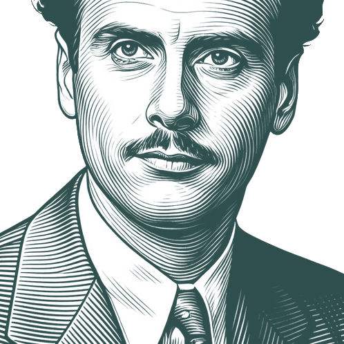 Engraved portrait of Marshall McLuhan