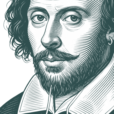 Engraved portrait of William Shakespeare, facing left