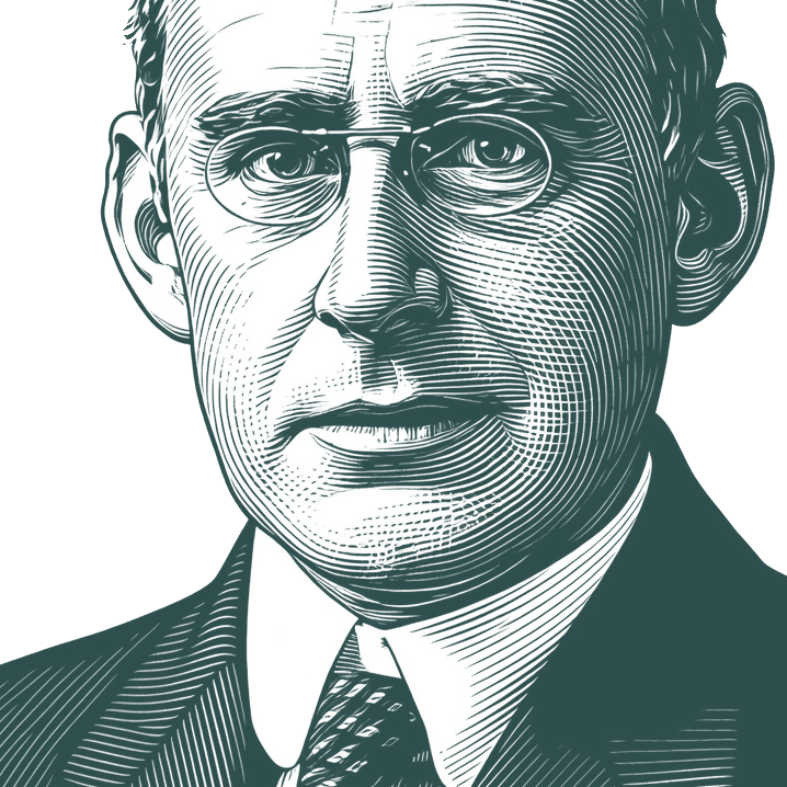 Engraved portrait of Arthur Eddington, facing left