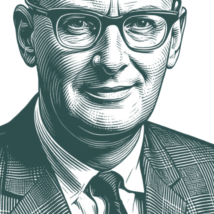 Engraved portrait of Arthur C. Clarke