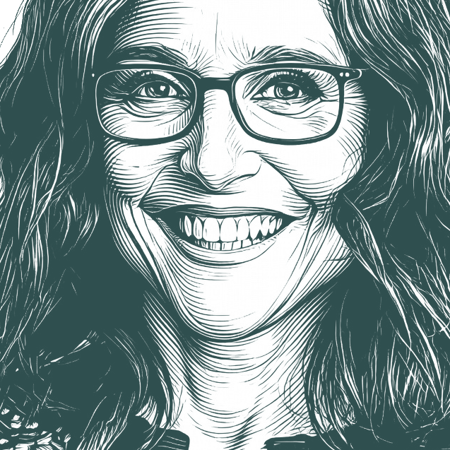 Engraved portrait of Julia Louis-Dreyfus, facing left