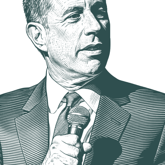 Engraved portrait of Jerry Seinfeld, facing right