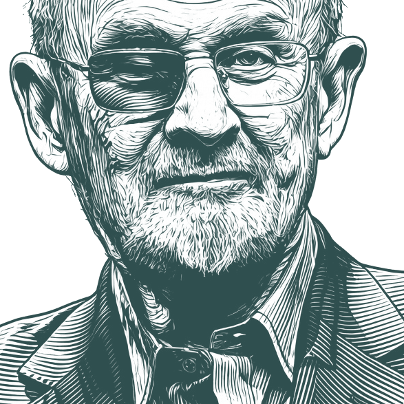 Engraved portrait of Salman Rushdie