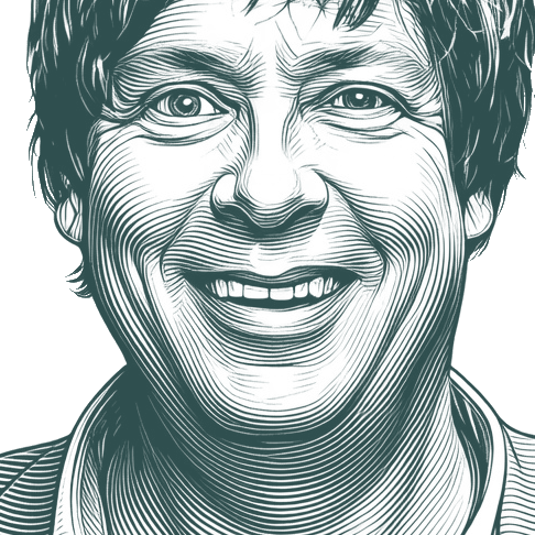 Engraved portrait of Dave Barry