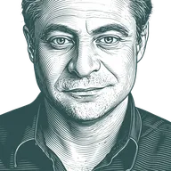 Engraved portrait of Peter Diamandis