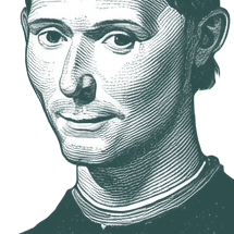 Engraved portrait of Niccolò Machiavelli, facing left