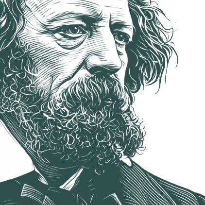 Engraved portrait of Alfred Tennyson, facing right