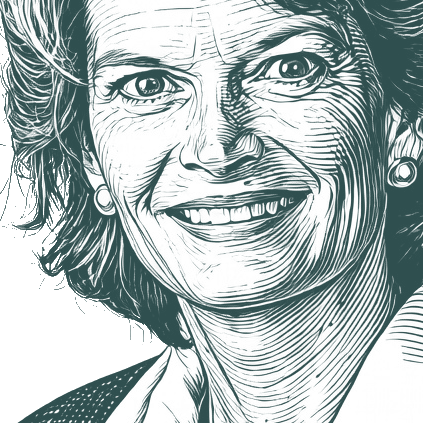 Engraved portrait of Lisa Murkowski, facing left
