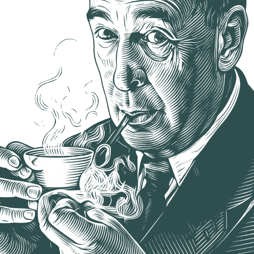 Engraved portrait of C. S. Lewis, facing left