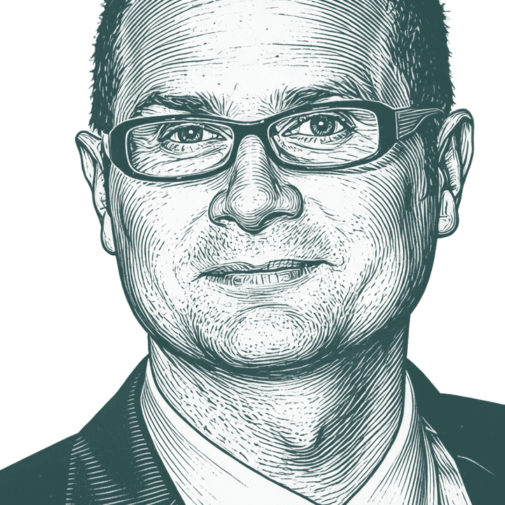 Engraved portrait of Rob Bell