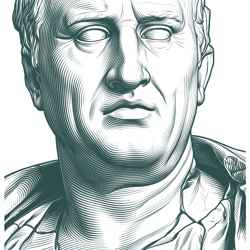 Engraved portrait of Cicero, facing right
