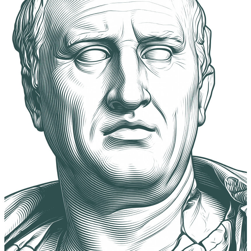 Engraved portrait of Cicero, facing right