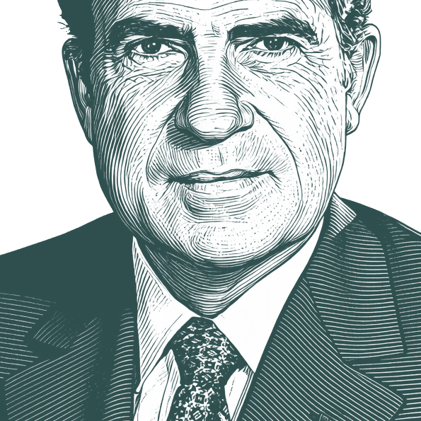 Engraved portrait of Richard Nixon