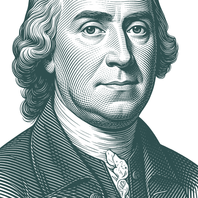 Engraved portrait of Samuel Adams, facing right