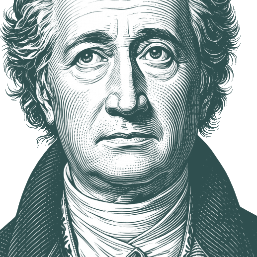 Engraved portrait of Johann Wolfgang von Goethe, facing left