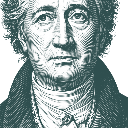 Engraved portrait of Johann Wolfgang von Goethe, facing left