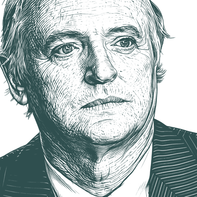 Engraved portrait of William F. Buckley Jr.