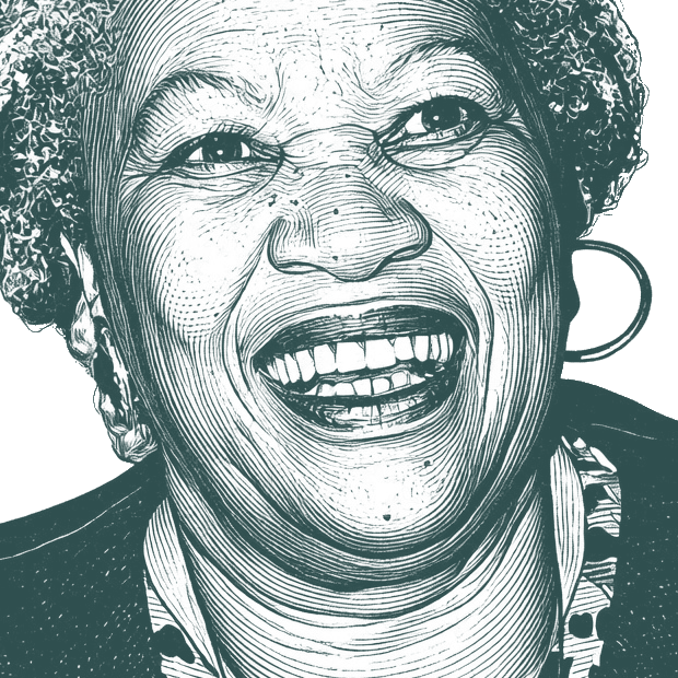 Engraved portrait of Toni Morrison