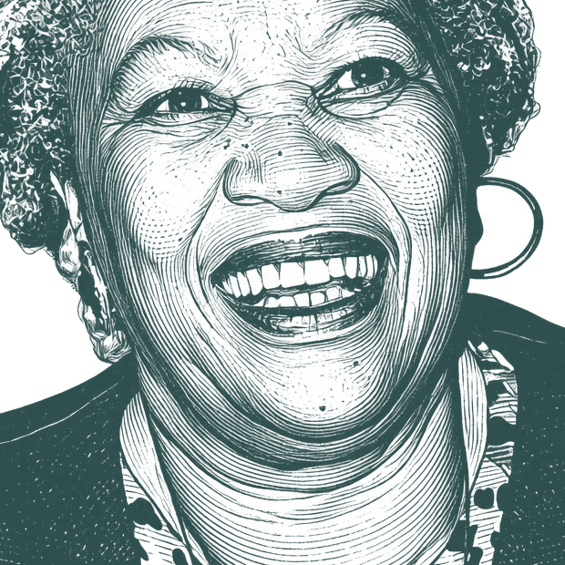 Engraved portrait of Toni Morrison