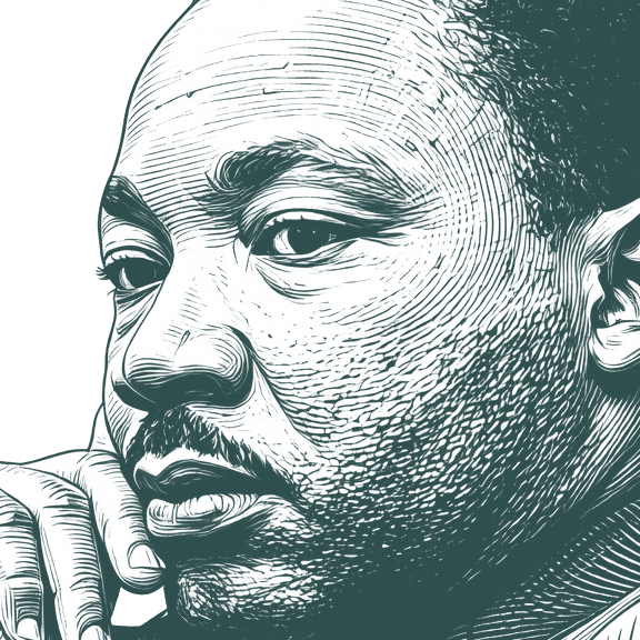 Engraved portrait of Martin Luther King Jr.
