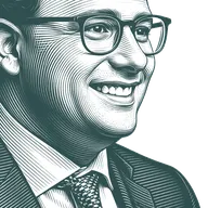 Engraved portrait of Dario Amodei, facing right