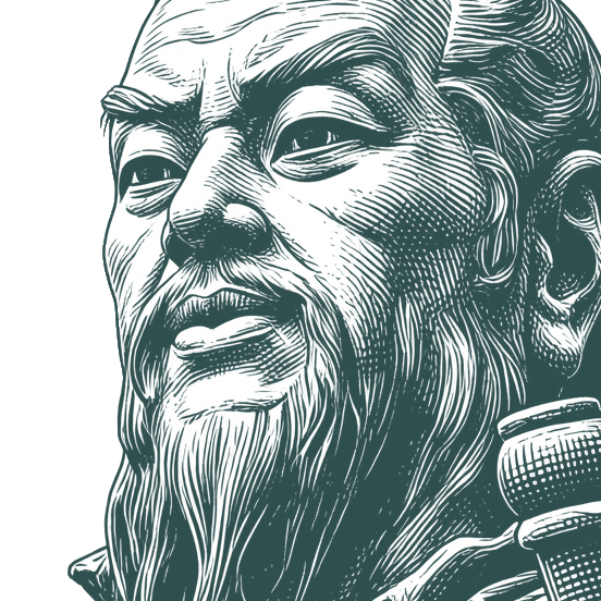 Engraved portrait of Sun Tzu, facing left