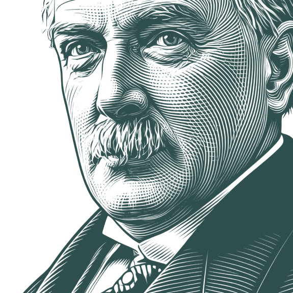 Engraved portrait of David Lloyd George, facing left