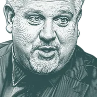 Engraved portrait of Glenn Beck, facing right