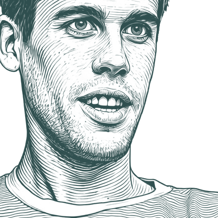 Engraved portrait of Ryan Holiday, facing right