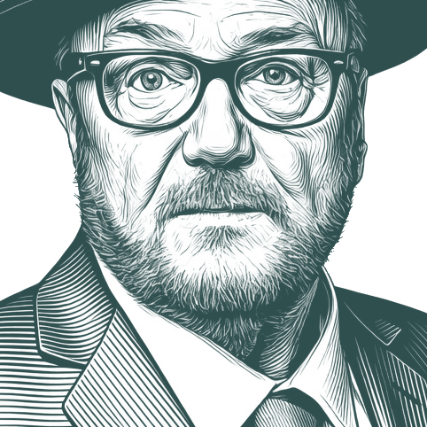 Engraved portrait of George Galloway
