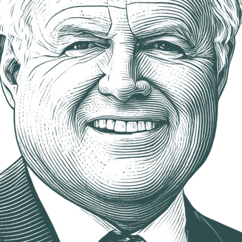 Engraved portrait of Ted Kennedy