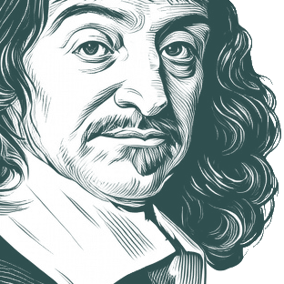 Engraved portrait of René Descartes, facing right