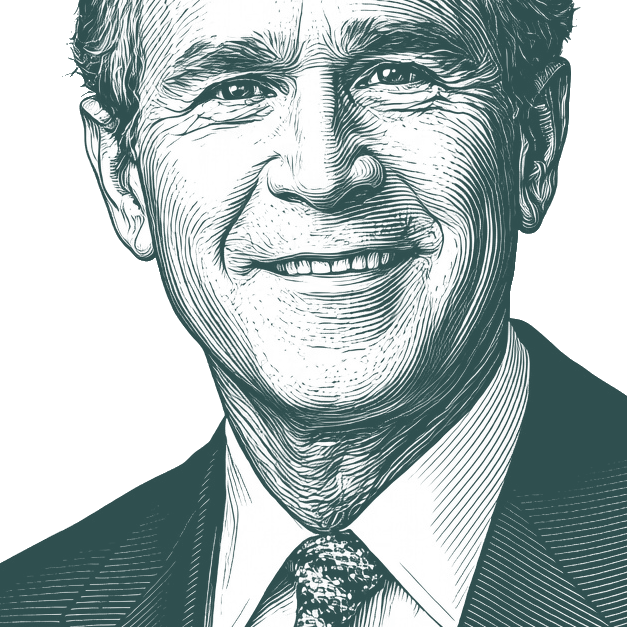 Engraved portrait of George W. Bush
