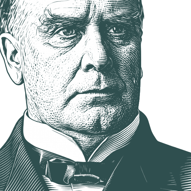 Engraved portrait of William McKinley, facing right
