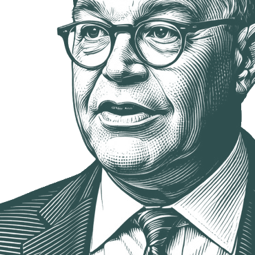 Engraved portrait of Al Franken, facing left