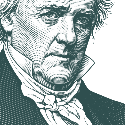 Engraved portrait of James Buchanan, facing right