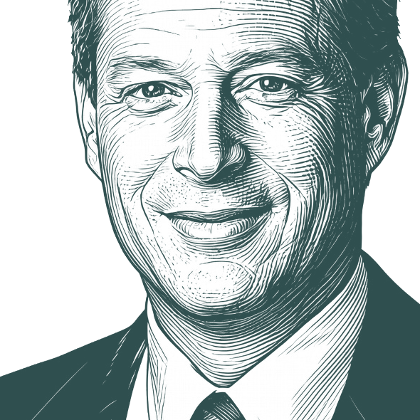 Engraved portrait of Al Gore