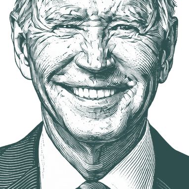 Engraved portrait of Joe Biden