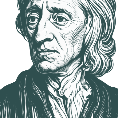 Engraved portrait of John Locke, facing left