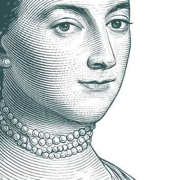 Engraved portrait of Abigail Adams, facing right
