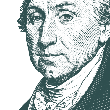 Engraved portrait of James Monroe, facing left