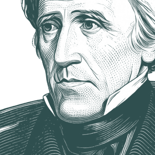Engraved portrait of Andrew Jackson, facing left