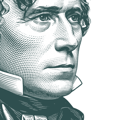 Engraved portrait of Franklin Pierce, facing right