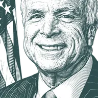 Engraved portrait of John McCain