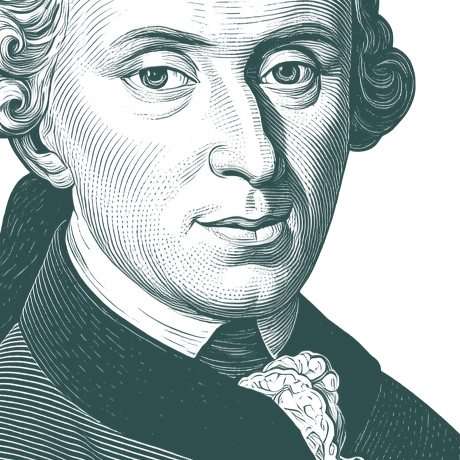 Engraved portrait of Immanuel Kant, facing right