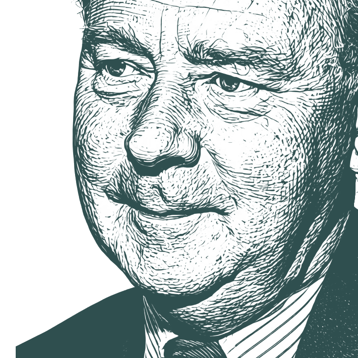 Engraved portrait of Hugh Gaitskell, facing left