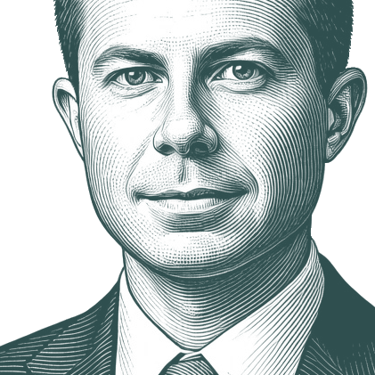 Engraved portrait of Pete Buttigieg