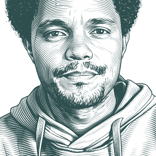 Engraved portrait of Trevor Noah