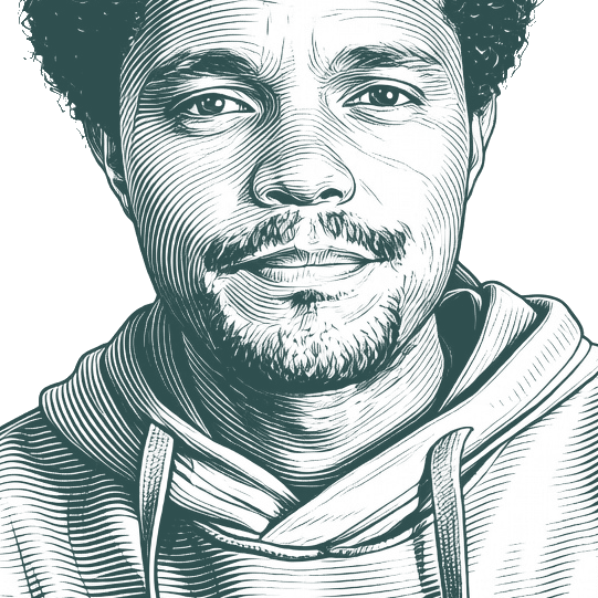 Engraved portrait of Trevor Noah