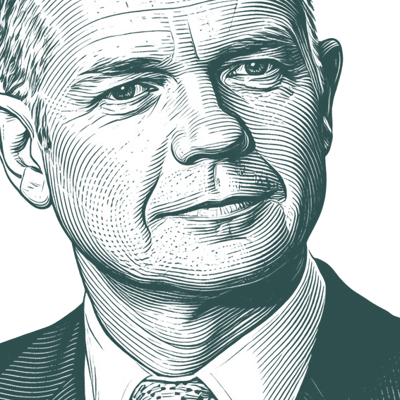 Engraved portrait of William Hague, facing right